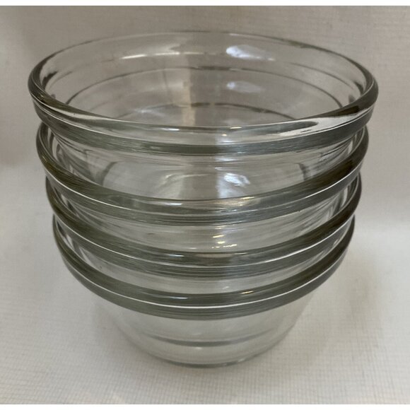 ANCHOR HOCKING 4 Custard Ramekin Dessert Cups Dish 8 oz Clear Glass USA Set - Picture 4 of 8